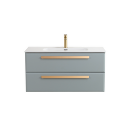 Тумба подвесная с раковиной Cezares 120 см ECO-CER-N-1200-2C-SO-GAO-P (раковина CZR-8073-120-1-2) серо-голубой матовый - фото 
