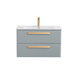 Тумба подвесная с раковиной-столешницей Cezares 80 см ECO-CER-N-800-2C-SO-GAO-P (раковина CZR-8095-80) серо-голубой матовый - фото 