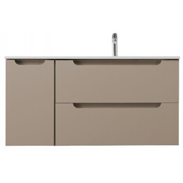 Тумба подвесная с раковиной-столешницей BelBagno 120 см ETNA-1200-2C-1A-SO-CO-R, бежевый матовый - фото 