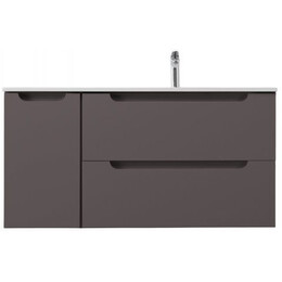 Тумба подвесная с раковиной-столешницей BelBagno 120 см ETNA-1000-2C-1A-SO-GSO-R, тёмно-серый матовый - фото 
