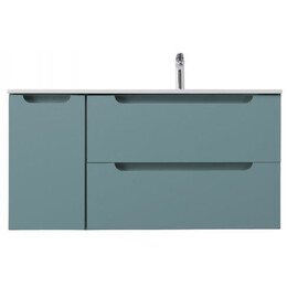 Тумба подвесная с раковиной-столешницей BelBagno 120 см ETNA-1200-2C-1A-SO-AO-R, голубой матовый - фото 