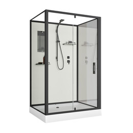 Душевая кабина Niagara Standart 100x80 см ST100/80/15Q/BL/BK (безсиликоновая сборка) чёрный/прозрачное - фото 