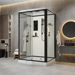 Душевая кабина Niagara Standart 120x90 см ST120/90/15Q/BL (безсиликоновая сборка) чёрный/прозрачное - фото 
