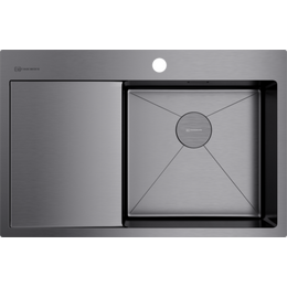 Кухонная мойка Omoikiri Akisame 78-R gm 4973100, вороненая сталь, Цвет производителя: вороненная сталь - фото 