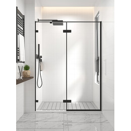 Душевая дверь Veconi Premium Alassio 150 см AL-150-00-B-C4, чёрный матовый/прозрачное - фото 