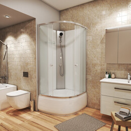 Душевая кабина Niagara Eco 80x80 см E80/40/MT/BK (безсиликоновая сборка) хром/матовое - фото 