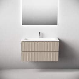 Тумба подвесная с раковиной Sancos Snob T 90 см SNT90CE, Beige Soft (раковина Grace CN7019) - фото 