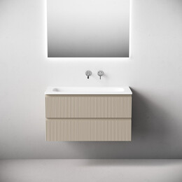 Тумба подвесная с раковиной Sancos Snob T 90 см SNT90CE, Beige Soft (раковина Grace CN7019wx) - фото 