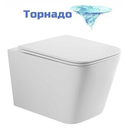 Унитаз подвесной безободковый Wonzon & Woghand Rona WW-UP2216-GW с тонкой крышкой микролифт (Система смыва торнадо), Цвет производителя: белый - фото 