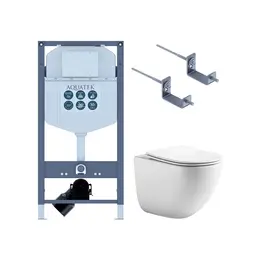 Инсталляция с подвесным унитазом комплект SET AQUATEK ГЕЛИОС INS23 (рама AQUATEK Standard INS-0000023+ крепление KKI-0000002 +унитаз AQ1993T-00 ГЕЛИОС + с тонким сиденьем soft-close) - фото 
