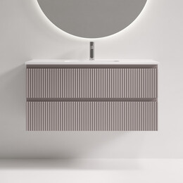 Тумба подвесная с раковиной-столешницей Sancos Snob R 390 100 см SNR100/39SM, Doha soft (раковина Compact CN7027) - фото 