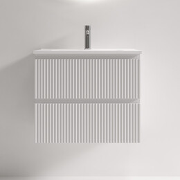 Тумба подвесная с раковиной Sancos Snob R 390 60 см SNR60/39W, Bianco (раковина Compact CN7025) - фото 