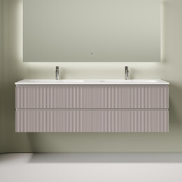 Тумба подвесная с раковиной Sancos Snob T 160 см SNT80SM, Doha Soft (раковина Grace CN7023) - фото 