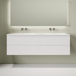 Тумба подвесная с раковиной Sancos Snob T 160 см SNT80W, Bianco (раковина Grace CN7023wx) - фото 