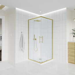 Душевое ограждение Veconi Evo 110x80 см E3-G-11080-01-C9, золото/прозрачное - фото 