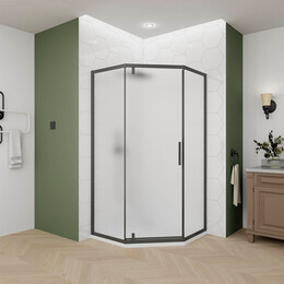 Душевое ограждение Veconi Ottimo 100x100 см OP10B-100100-07-C9, чёрный матовый/матовое - фото 