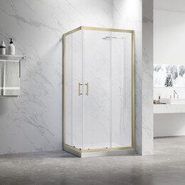 Душевое ограждение Veconi Rovigo 120x90 см RV27G-12090-01-C8, золото/прозрачное - фото 