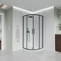 Душевое ограждение Veconi Evo 100x100 см E2-B-100100-01-C9, чёрный матовый/прозрачное - фото 