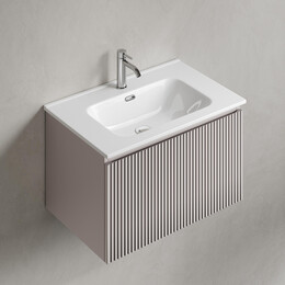 Тумба подвесная с раковиной Sancos Snob R 1.0 70 см SNR1.070SM, Doha soft (раковина Element CN7007) - фото 