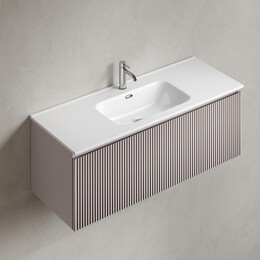 Тумба подвесная с раковиной-столешницей Sancos Snob R 1.0 120 см SNR1.0120SM, Doha soft (раковина Element CN7006) - фото 