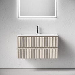 Тумба подвесная с раковиной Sancos Snob R 90 см SNR90CE, Beige Soft (раковина Grace CN7019) - фото 
