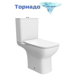 Унитаз-компакт безободковый BelBagno ROMANO -TOR BB2803CP/T-TOR/SC с тонкой крышкой микролифт (система смыва Торнадо) - фото 