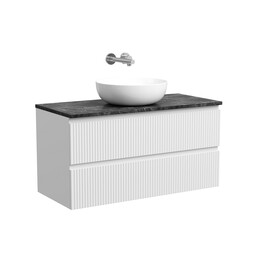 Тумба подвесная с раковиной Sancos Snob R 100 см SNR100W, Bianco (раковина Element CN5024, столешница TT100A1) - фото 