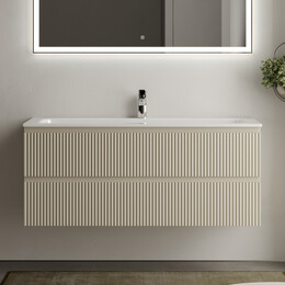 Тумба подвесная с раковиной Sancos Snob R 120 см SNR120CE, Beige soft (раковина Grace CN7017) - фото 