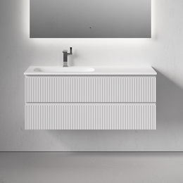 Тумба подвесная с раковиной-столешницей Sancos Snob R 120 см SNR120LW, Bianco (раковина Grace CN7020) - фото 