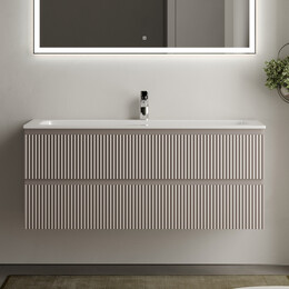 Тумба подвесная с раковиной Sancos Snob R 120 см SNR120SM, Doha soft (раковина Grace CN7017) - фото 