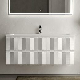 Тумба подвесная с раковиной Sancos Snob R 120 см SNR120W, Bianco (раковина Grace CN7017) - фото 