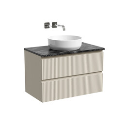 Тумба подвесная с раковиной Sancos Snob R 80 см SNR80CE, Beige Soft (раковина Element CN6022, столешница TT80A1) - фото 