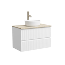 Тумба подвесная с раковиной Sancos Snob R 80 см SNR80W, Bianco (раковина Element CN5001, столешница TT80A2X) - фото 