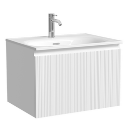 Тумба подвесная с раковиной Sancos Code 60 см CD60W, белый матовый (раковина Sabo CN13001) - фото 