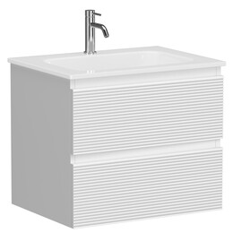 Тумба подвесная с раковиной Sancos Folk 60 см FL60W, Bianco (раковина Grace CN7011) - фото 