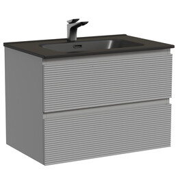 Тумба подвесная с раковиной Sancos Folk 70 см FL70ES, Ergraut soft (раковина Element CN7007MB) - фото 