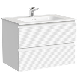 Тумба подвесная с раковиной Sancos Folk 70 см FL70W, Bianco (раковина Element CN7007) - фото 