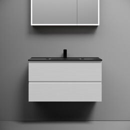 Тумба подвесная с раковиной-столешницей Sancos Folk 90 см FL90W, Bianco (раковина Element​​ CN7002MB) - фото 