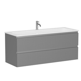 Тумба подвесная с раковиной Sancos Folk 120 см FL120ES, Ergraut soft (раковина Grace ​CN7017​) - фото 