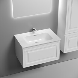 Тумба подвесная с раковиной Sancos Very 70 см VR70W, Bianco (раковина Element ​CN7007​) - фото 