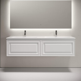 Тумба подвесная с раковиной-столешницей Sancos Very 160 см VR80W, Bianco (раковина Grace ​CN7023​) - фото 