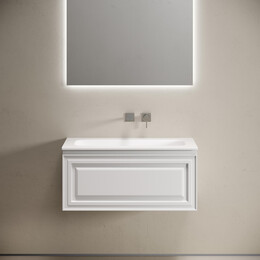 Тумба подвесная с раковиной Sancos Very 90 см VR90W, Bianco (раковина Grace CN7019wx) - фото 
