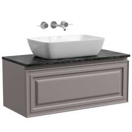 Тумба подвесная с раковиной Sancos Very 100 см VR100SM, Doha soft (раковина Element CN2003, столешница TT100A1) - фото 