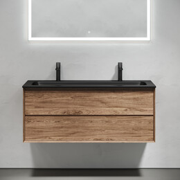 Тумба подвесная с раковиной Sancos Nature 2.0 120 см MR2.0120ECH, дуб чарльстон (раковина Grace ​CN7016MB) - фото 