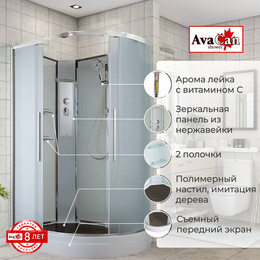 Душевая кабина Avacan 120x90 см EM2912LN, хром/прозрачное (безсиликоновая сборка) - фото 