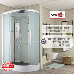 Душевая кабина Avacan 120x90 см EM2912L, хром/матовое (безсиликоновая сборка) - фото 
