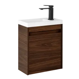 Тумба подвесная с раковиной Art&Max Family-M 40 см Family-M-400-1D-SO-BO (раковина AM-LAV-400-MR-Mini) дуб бурбон - фото 