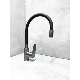 Смеситель для кухни Haiba HB73796-3, оружейная сталь/чёрный - фото 