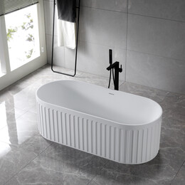 Ванна отдельностоящая Solid Surface Vincea 170x75 см VBT-4S09MW, белый матовый - фото 