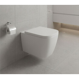 Унитаз подвесной безободковый Grohe Clova Ceramic Square 39908000 с крышкой микролифт - фото 
